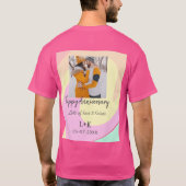 モダンboho happy anniversary add name date orange tシャツ (裏面)