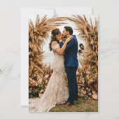 モダンBoho Scriptフォト結婚ズ 招待状 (裏面)