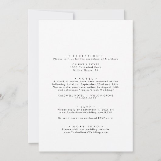 モダンBrides Parentsカジュアルの脚本作結婚成 招待状 (裏面)