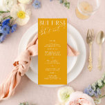 モダンBright Yellowのミニマルディナ結婚ーメニュー メニュー<br><div class="desc">「明るい」の結婚式招待状・コレクションに合わせて設計。詳細を変更すクリックるには、「詳細」。文字を移動したり、サイズ、フォント、色を変更するには、「デザインツールを使クリック用して編集」を使用する。このページのコレクションリンクを表示して、この美しいデザインで一致するすべてのアイテムを表示する。</div>