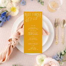 モダンBright Yellowのミニマルディナ結婚ーメニュー