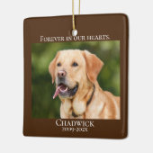 モダンBrown Add Photo Pet Memorial セラミックオーナメント (左)