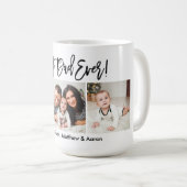 モダンBrush Script最高のパパEver 3写真 コーヒーマグカップ (正面右)