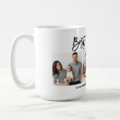 モダンBrush Script最高のパパEver 3写真 コーヒーマグカップ (左)