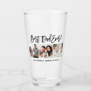 モダンBrush Script 3フォト最高のパパ タンブラーグラス