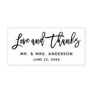 モダンBrush Script Love and 感謝してい 結婚's セルフインキングスタンプ