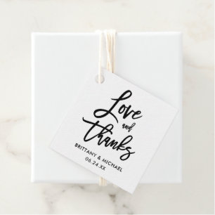 モダンBrush Script Love and 感謝してい 結婚's フェイバータグ
