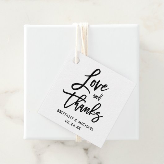 モダンBrush Script Love and 感謝してい 結婚's フェイバータグ (インサイチュ)