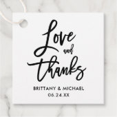 モダンBrush Script Love and 感謝してい 結婚's フェイバータグ (正面)