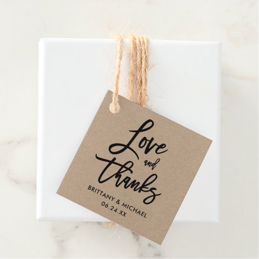 モダンBrush Script Love and Kraft感謝してい結婚's フェイバータグ (インサイチュ)
