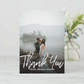 モダンBrushed Photo's 結婚 THANK YOU サンキューカード (スタンド正面)