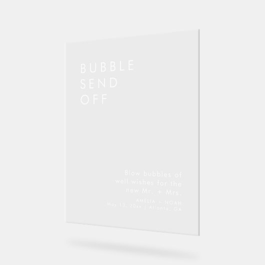 モダンBubble Send Off Wedding Reception アクリルサイン (傾斜)