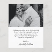 モダンBudgetの写結婚真サンキューカード (裏面)