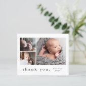 モダンBudgetフォトコラージュベビーサンキューカード (スタンド正面)