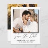 モダンBudget写真救Our Date招待状 (正面/裏面)