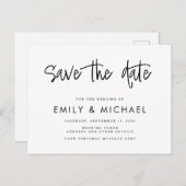 モダンBudget Wedding日付ポストカードの保存 案内ポストカード (正面/裏面)