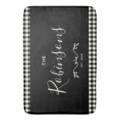 モダンBuffalo Check Plaidファミリスクリプト バスマット (正面縦)