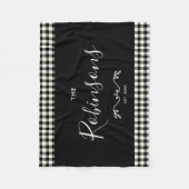 モダンBuffalo Check Plaidファミリスクリプト フリースブランケット (正面)