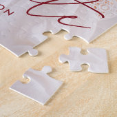 モダンBurgundy大学院生写真卒業 ジグソーパズル (側面)