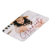 モダンBurgundy大学院生写真卒業 マグネット (左側)