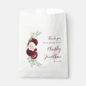 モダンBurgundy Greeneryフローラありがとうござ結婚う フェイバーバッグ (正面)