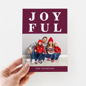 モダンBurgundy Joyful モダン Photo Chrimas シーズンカード