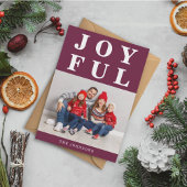 モダンBurgundy Joyful モダン Photo Chrimas シーズンカード