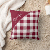 モダンBurgundy Plaid Ginghamパターン名 クッション (ブランケット)