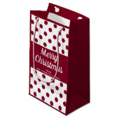 モダンBurgundy Scriptメリークリスマス スモールペーパーバッグ (正面アングル)