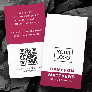 モダンburgundy white add logo social mediaアイコン 名刺