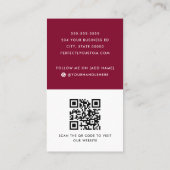 モダンburgundy white add logo social mediaアイコン 名刺 (裏面)