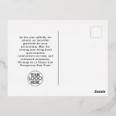 モダンBusiness Happy New Yearロゴ |黒い金ゴールド 箔シーズンポストカード (裏面)