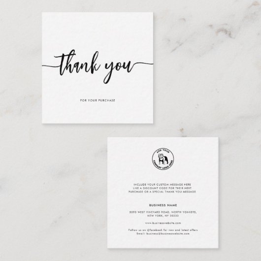 モダンBusiness Logo Company Thank You ノートカード (正面/裏面)