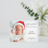 モダンCaligraph Oneフォト初めてのクリスマス ポストカード (スタンド正面)