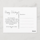 モダンCaligraph Oneフォト初めてのクリスマス ポストカード (裏面)