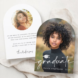 モダンcap写真の卒業発表 招待状