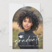 モダンcap写真の卒業発表 招待状 (正面)