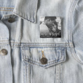 モダンChalkboard & Script婚約パーティ写真 缶バッジ (インサイチュ)