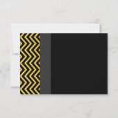 モダンChevron Black & Data Table Number Card 招待状 (裏面)