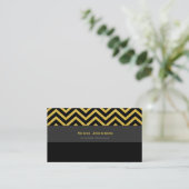 モダンChevron Black & Gram Business Card 名刺 (スタンド正面)