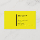 モダンChevron Black & Yellow Glam名刺 名刺 (裏面)