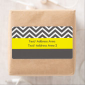 モダンChevron Gray Yellow Shipping Packageラベル ラベル (インサイチュ)