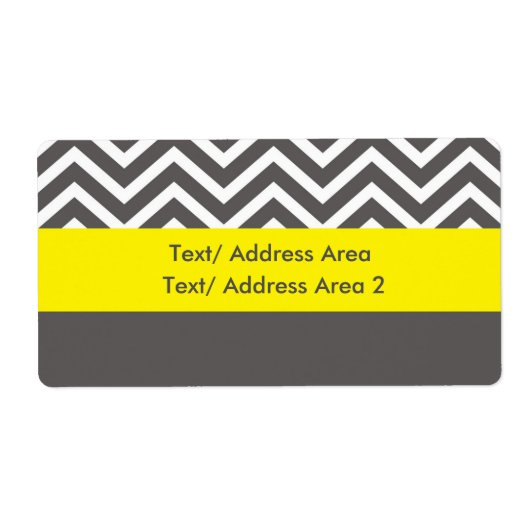 モダンChevron Gray Yellow Shipping Packageラベル ラベル (正面)