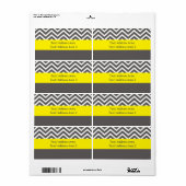 モダンChevron Gray Yellow Shipping Packageラベル ラベル (フルシート)