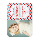 モダンChevron Merry Christmas Photo マグネット (縦)