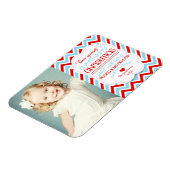 モダンChevron Merry Christmas Photo マグネット (左側)