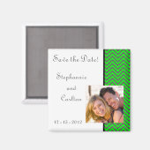 モダンChevron Neon Green/Gray Announcement Magnet マグネット (正面/裏面)