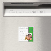 モダンChevron Neon Green/Gray Announcement Magnet マグネット (インサイチュ (食洗機))