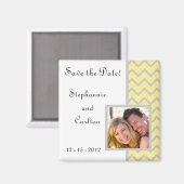 モダンChevron Yellow/Gray Announcement Magnet マグネット (正面/裏面)