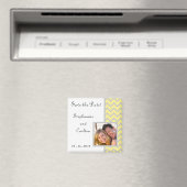 モダンChevron Yellow/Gray Announcement Magnet マグネット (インサイチュ (食洗機))